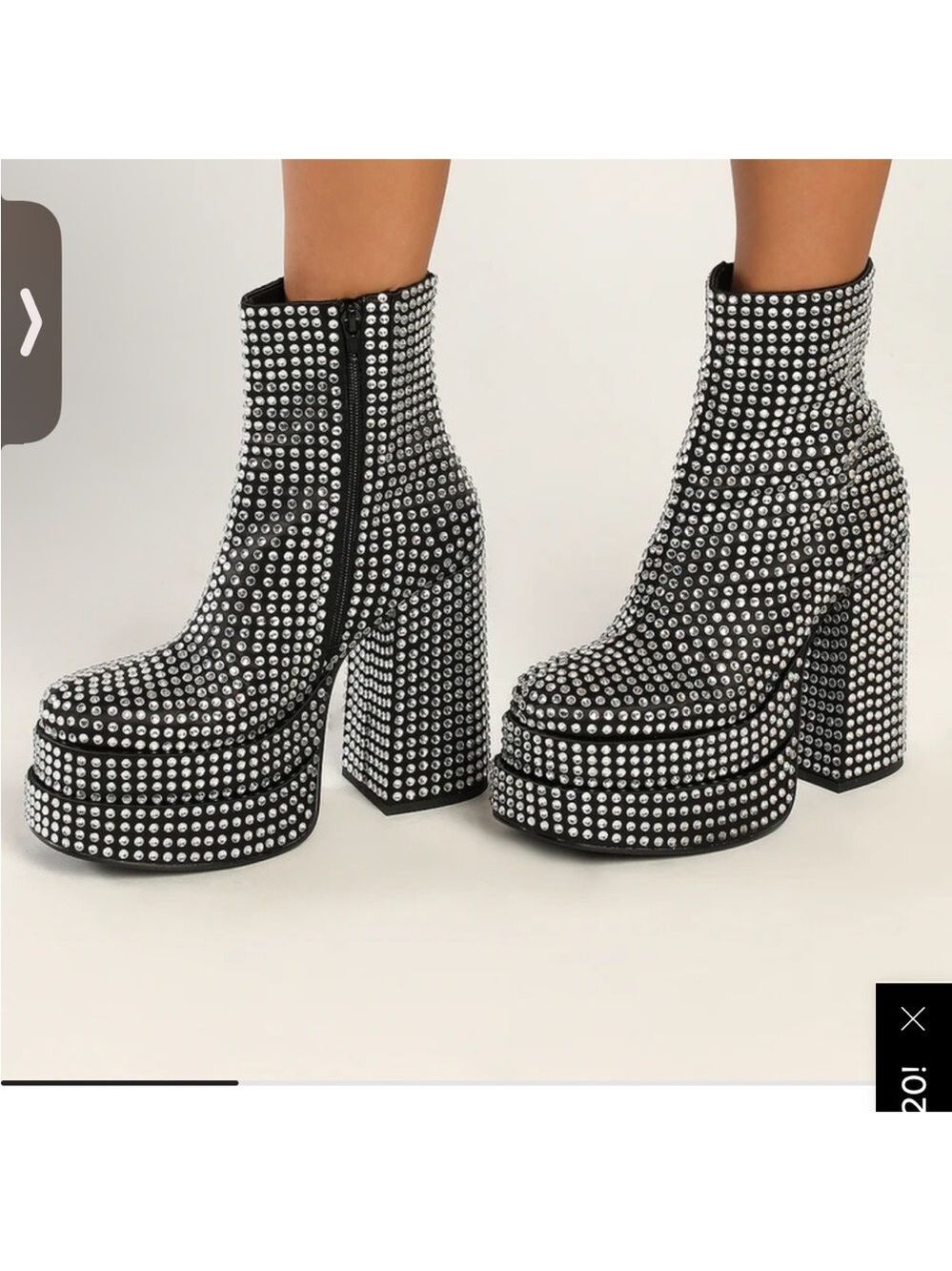 NWT Steve Madden Cobra Black Rhinestone Double Platform Booties 7.5 Retail $200